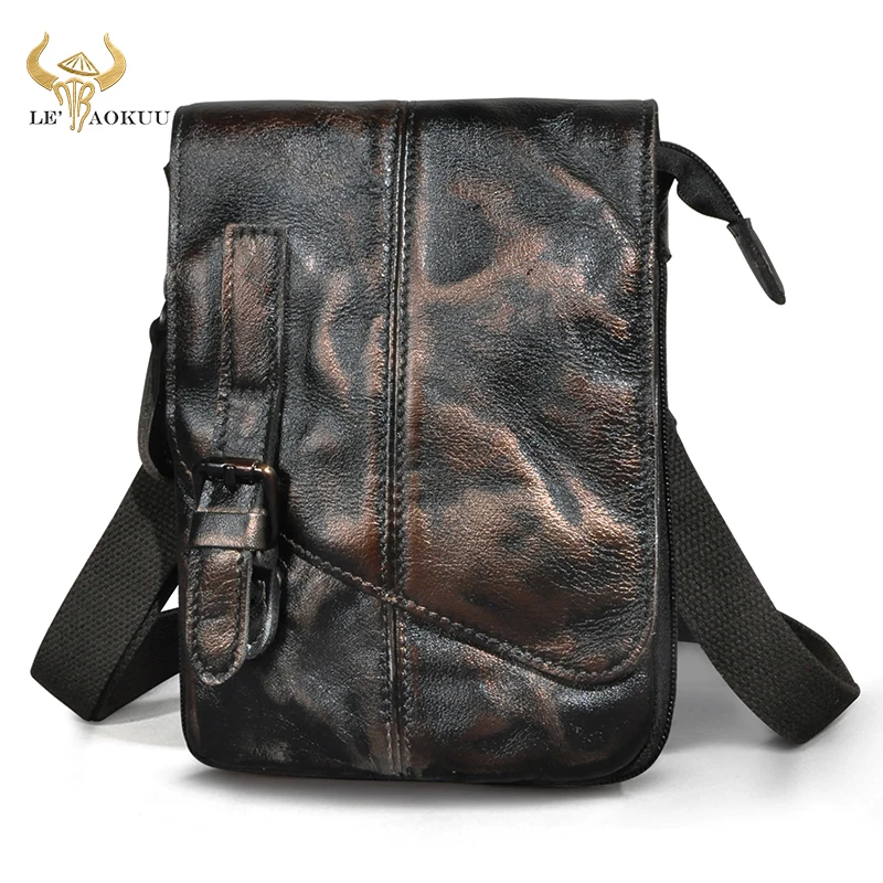 

Fashion Original Cow Leather Male Travel Multifunction messenger Satchel Tablet Shoulder bag Fanny Waist Belt Pack For Men 611-6