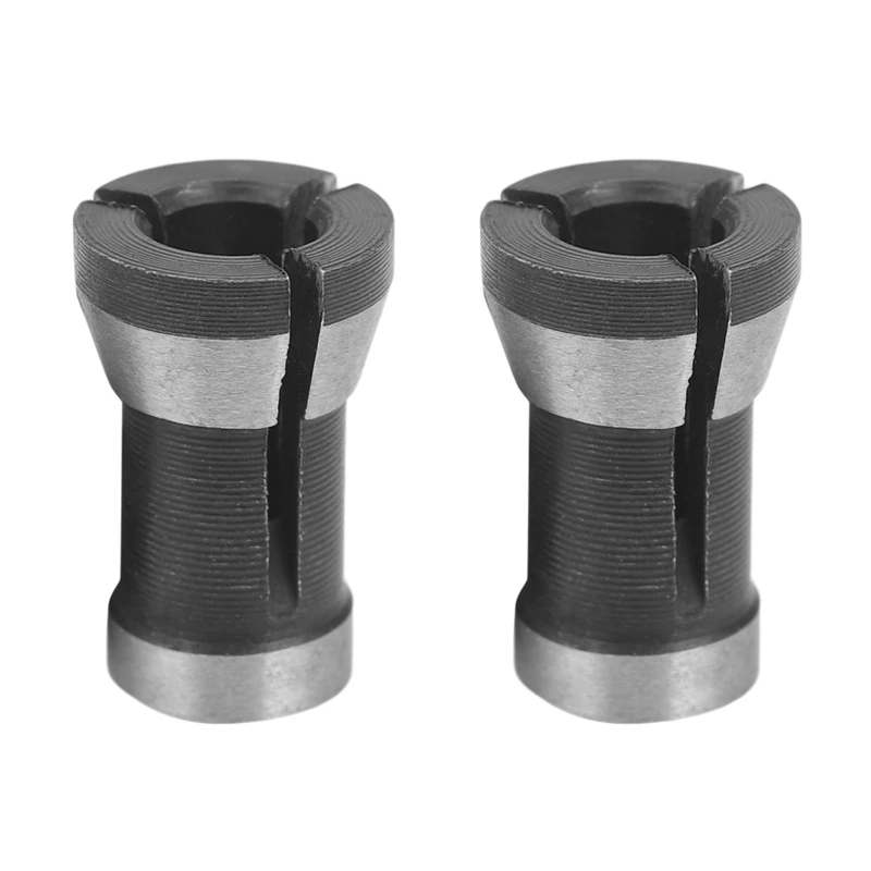 HOT! 2Pcs High Precision Collet Chuck Set 6.35Mm 8Mm Engraving Trimming Machine Electric Router For Machinery Manufacturing
