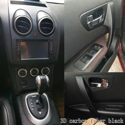 Carbon Fiber for Nissan Rogue 2008-2015 Car Film Interior Stickers Center Console Gear Dashboard Air Door Handle Lift Panel