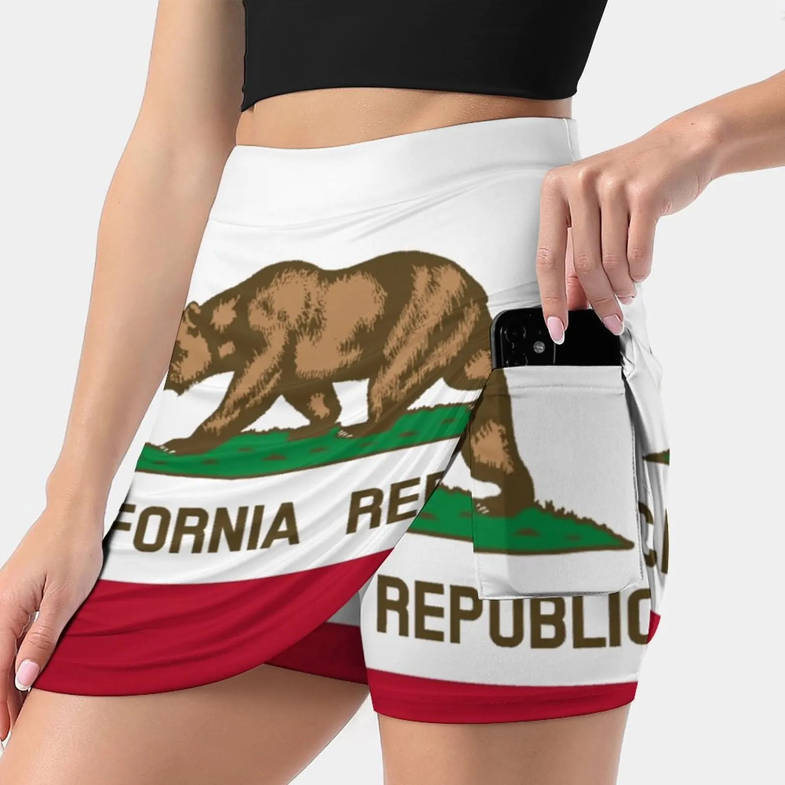 Flag Of California Women Sports Skirt Tennis Golf Dance Fitness Running Yoga Skirts Flag Of California California Ladies Short