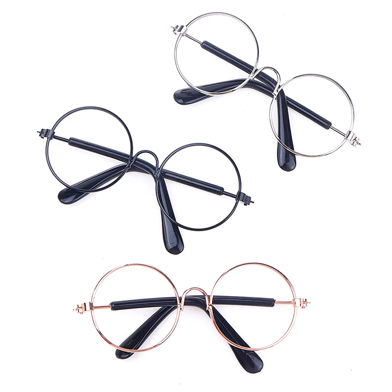 DIY Doll Dressing Accessories High Quality 20cm EXO Dolls Glasses 3 Color Round Frame Lensless Eyewear Toy Miniature Eyeglasses