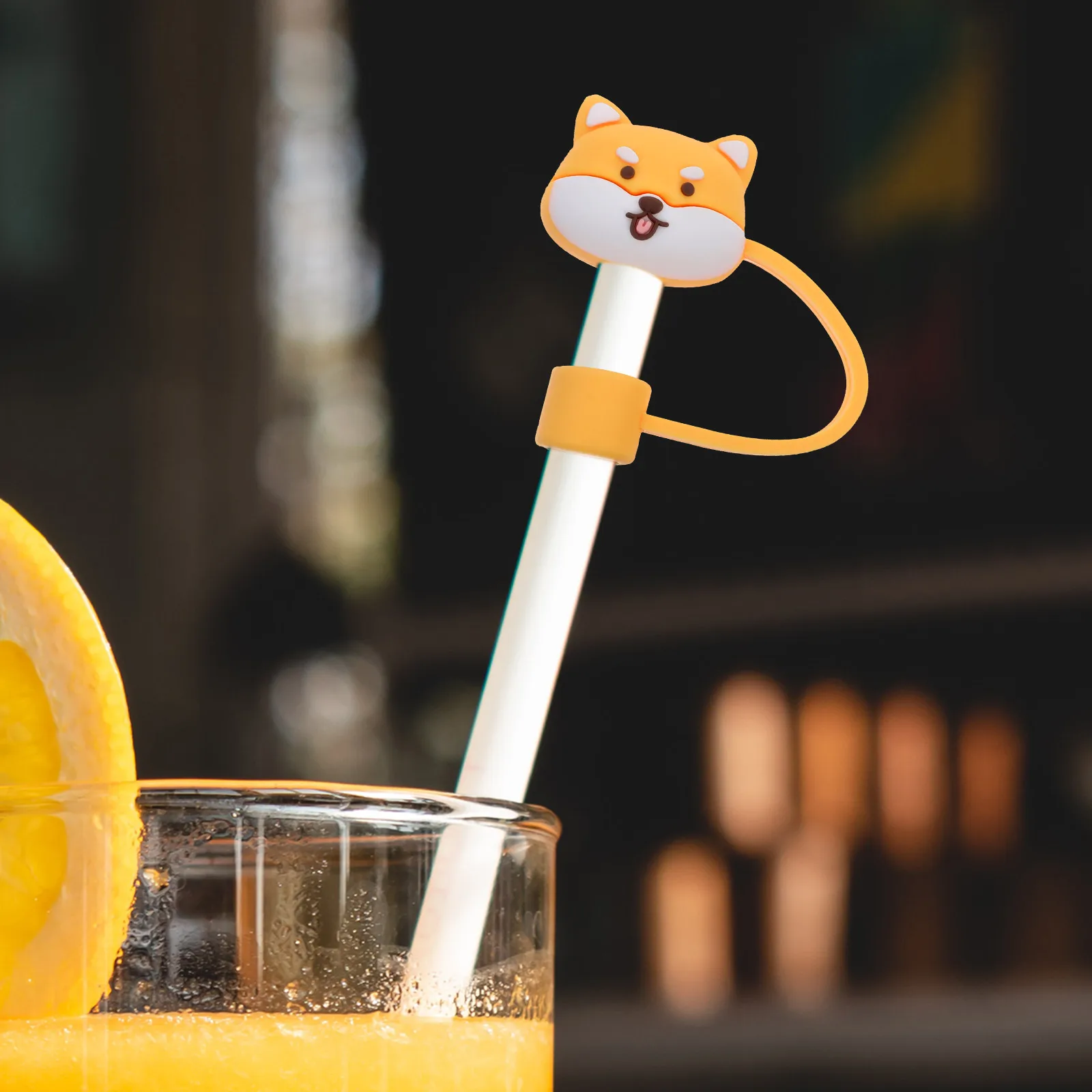 

6 Pcs Dustproof Reusable Silicone Straw Covers Cute Animal Shaped Airtight Splashproof Drinking Tips For Picnic Party Outdoor