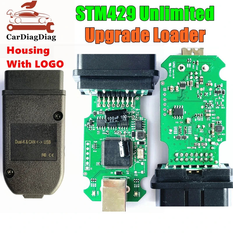 EU STOCK! VAG KKL HEX V2 Real V2 STM32F429 Online Update Latest V23.3 Unlimited Full license Multi-Language Loaders