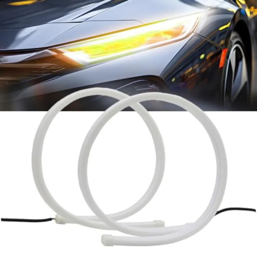 

【Spot goods】Led Flexible Soft Daytime Running Lights 12V DRL Sequenctial Glow Light Strip Lights Decorative Lamp for Car Dual C