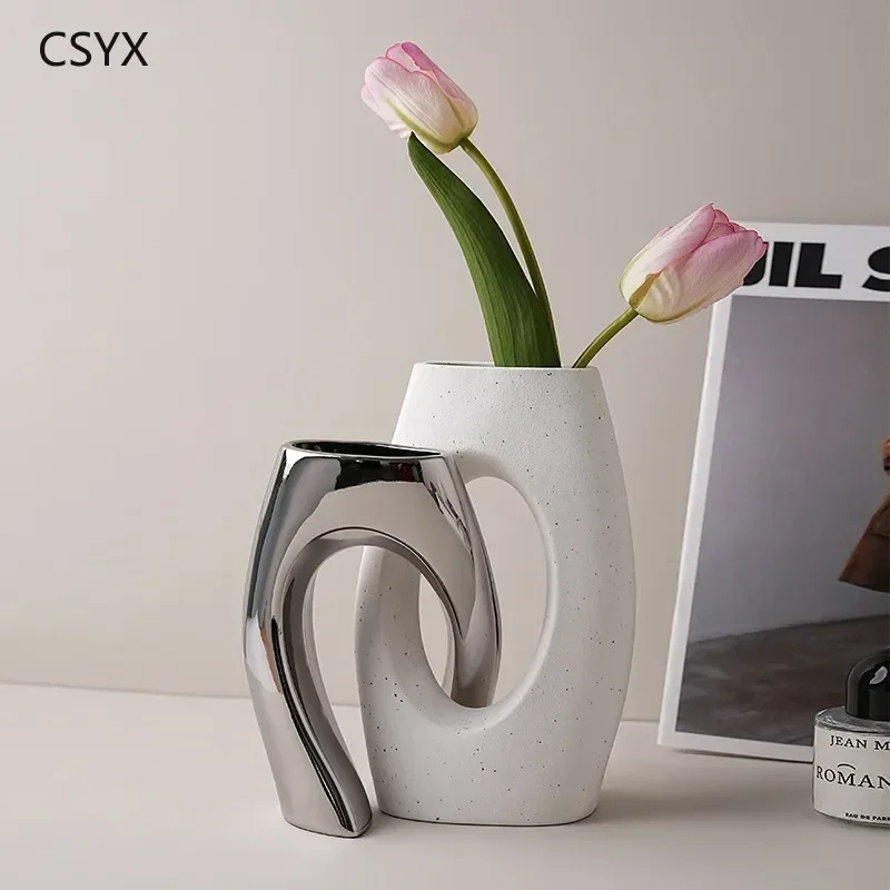 Innovative Uniquely-Shaped Ceramic Vase - Premium Elegance for Exquisite Flower Arrangement,Interior Home Decor&Decoración Hogar