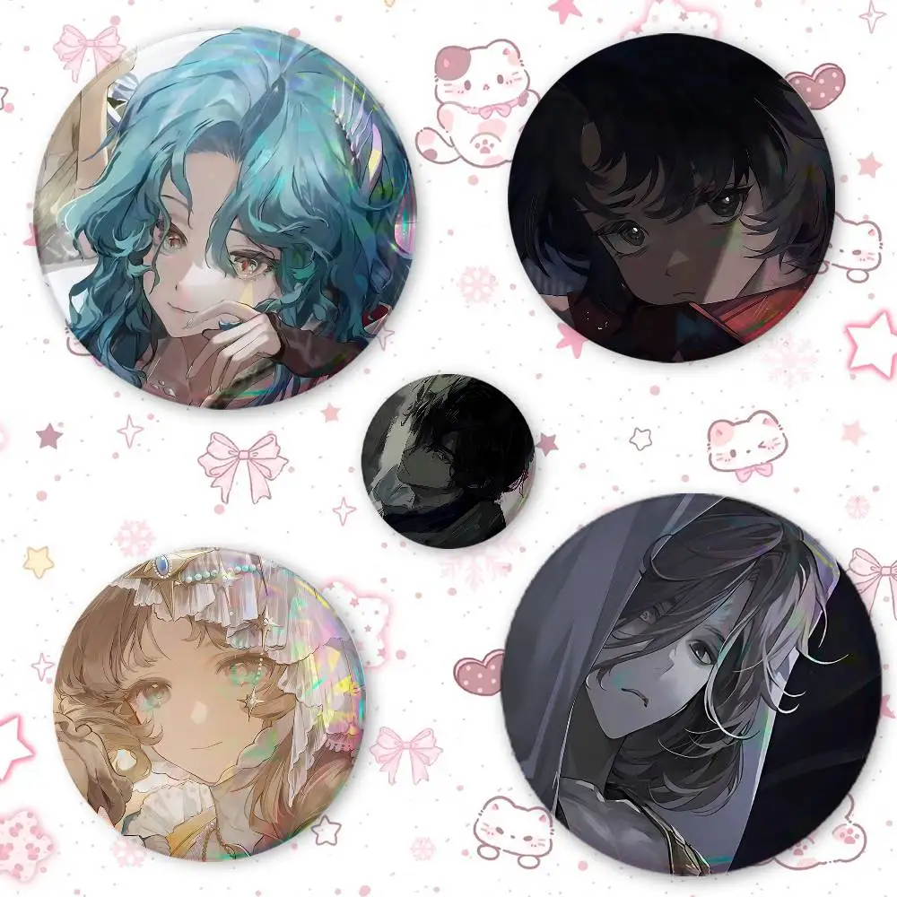 Re-ve-rse- 1999 Ani-me- Round Button Badge Pin Set Anime Cartoon Game Music Cool Fashion Brooch For Backpack Clothes Hat