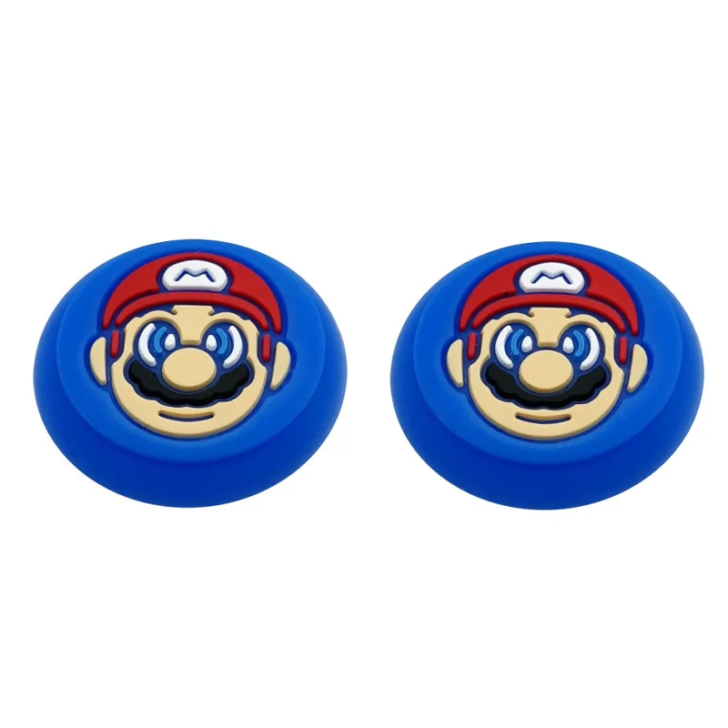 Poignée de pouce en caoutchouc de Silicone de dessin animé Mario pour le commutateur 2 JoyCon contrôleur bâtons de pouce capuchon capuchon de Joystick couvercle de protection