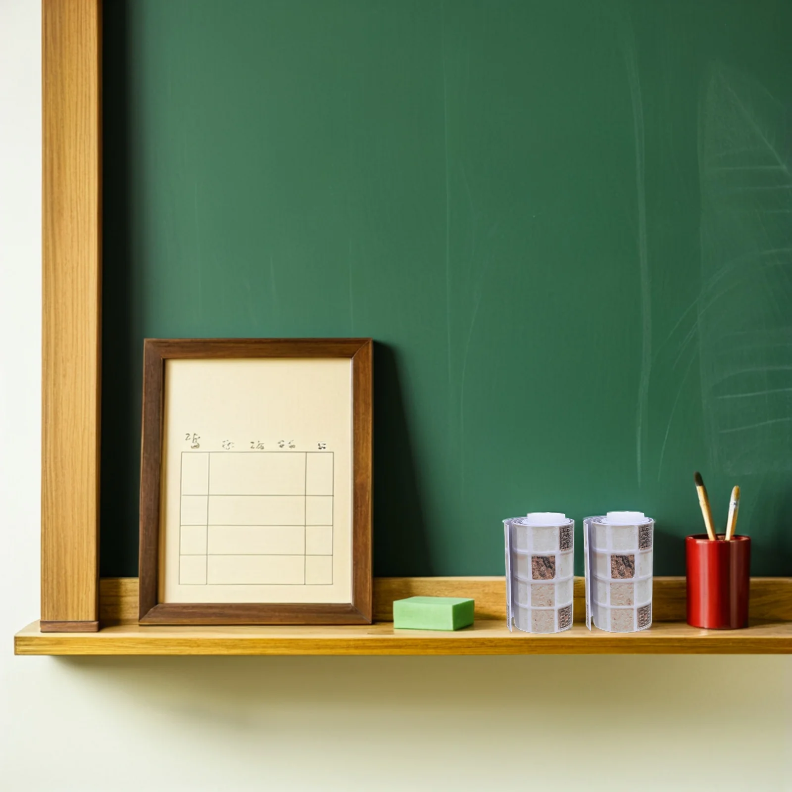 2 Rolls Self-Adhesive Checked Border Wall Sticker For Bulletin Board Classroom Office Display Chalkboard Trim Pvc Peel Stick