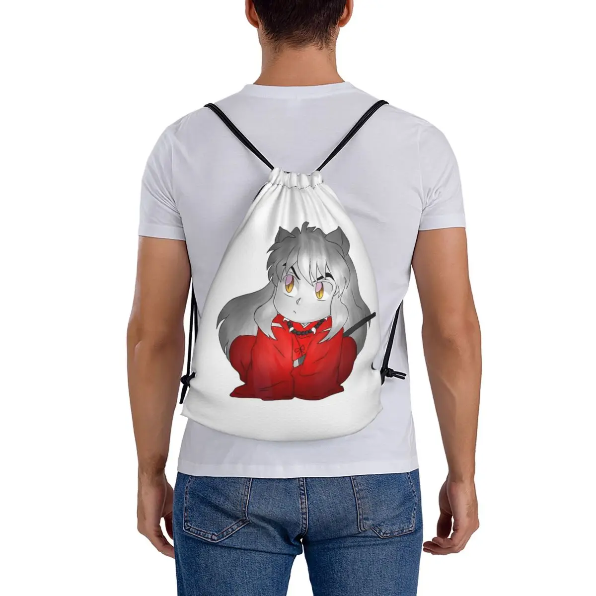 Doodle Yasha Backpacks Fashion Drawstring Bags Storage Bag Book Bags for Man Woman Students