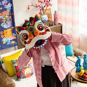 Chinese Dance 3D Lion Embroidered Pillow, Pillow Addicted Velvet With Stuffing, Sofa Pillow Back, Decorative Home 12 Main Sales Embroidered Pillows - №9