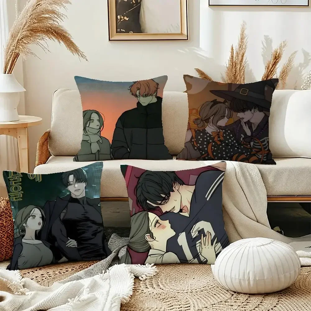 Anime T-Tears On A Withered Flower Cushion Cover Short Plush Soft Double-Sided Pillow Case Cozy Sofa Bedroom Home Decor Gift