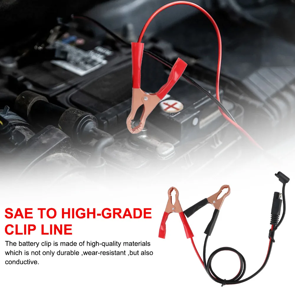 To SAE Quick Disconnect Plug to Alligator Clips Cable 16AWG SAE Quick Adapter Battery Quick Disconnect Alligator Clips 60CM