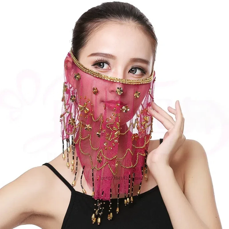 Belly Dance อุปกรณ์เสริม Props - Veil อินเดียเต้นรําชุด Veil Props ใหม่ Plum Blossom ผ้าพันคอ Face Mask
