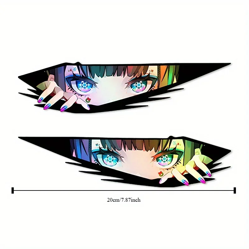 2 TEILE/SATZ Bike Otaku – Themed „Anime Girl Eyes“ Fahrradaufkleber, Stand-Out-Fahrradaufkleber, unverwechselbares Fahrrad-Styling-Artikel