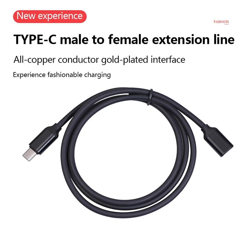 Type-C Male to Female Extension Cable 3A 60W Usb C Type-c Male to Female Extension Cable Extensor Wire Connectora