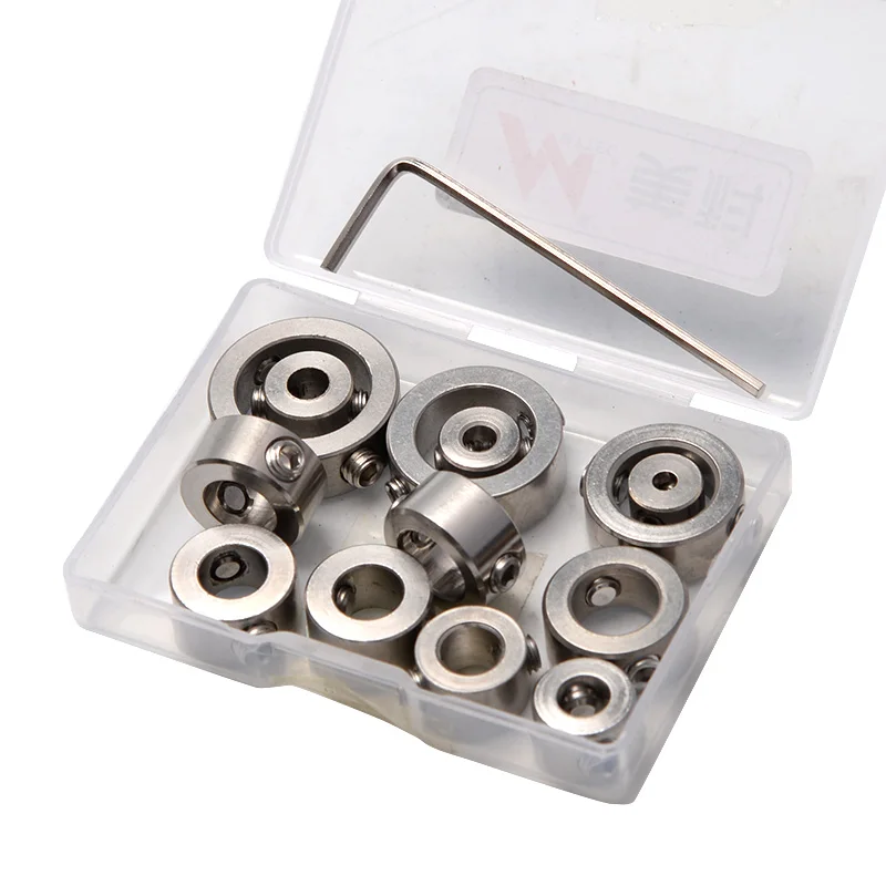 6pcs/8pcs/9pcs 3-12mm Electroplated Double Screw Woodworking Drill Bit,Limit Ring Positioning Ring Drill Bit Adjuster Limit Ring