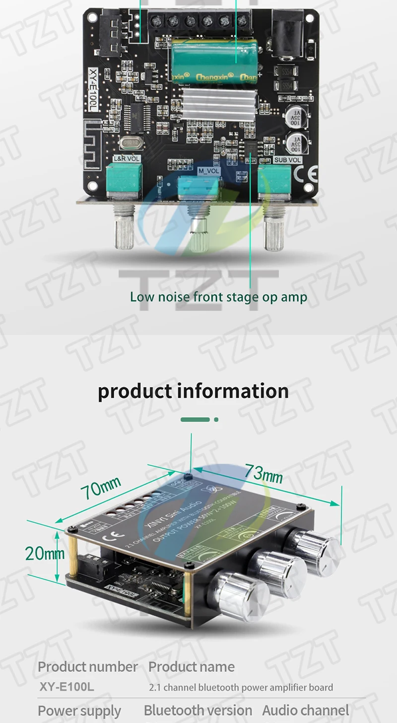 XY-E100H XY-E100L 2.1-Kanal Bluetooth-Audioverstärker-Modul 50W+50W+100W Subwoofer mit hoher Klangtreue und Klangqualität – Detail 12