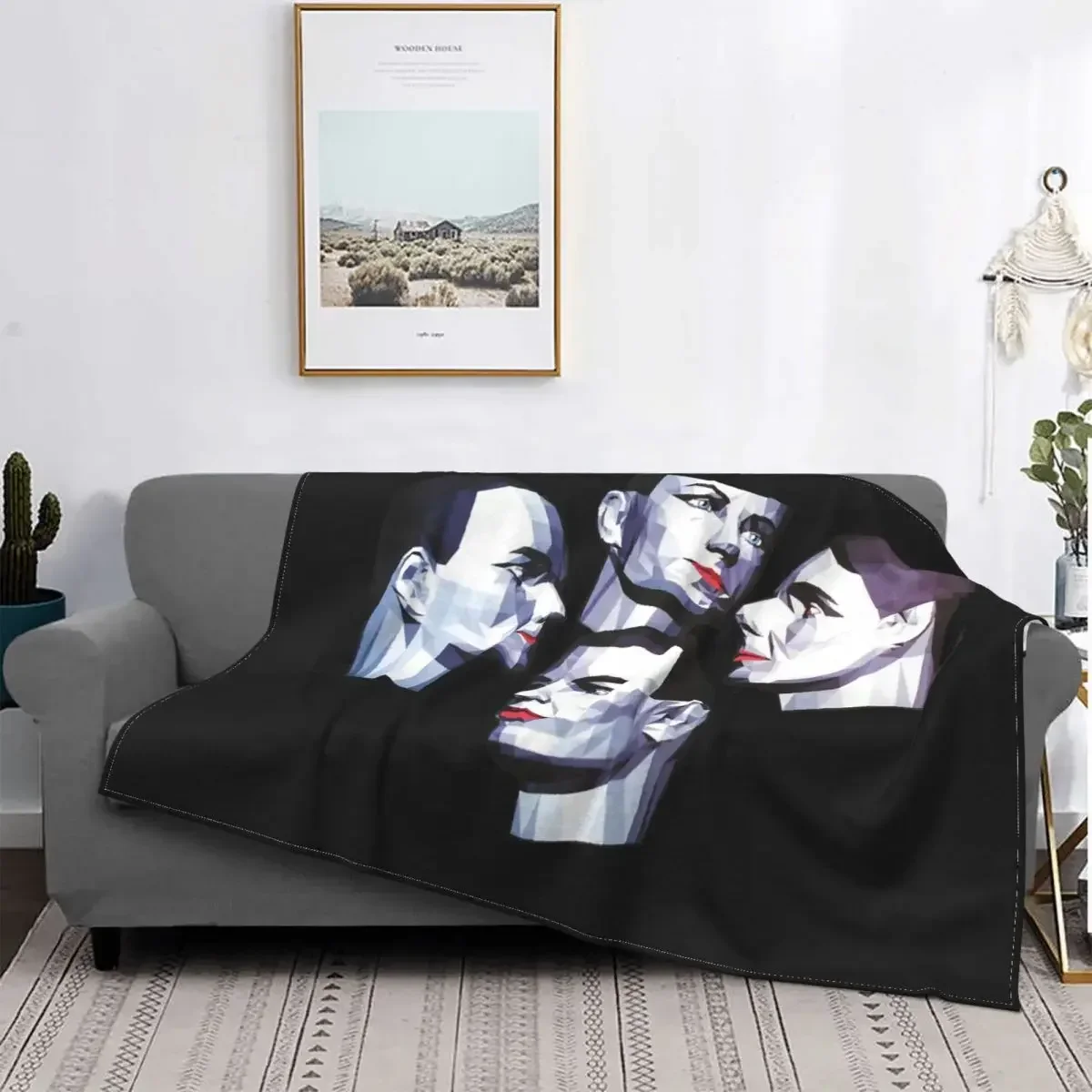 German Kraftwerk Band Blanket Flannel Lightweight Throw Blankets for Car Sofa Couch Bedspread