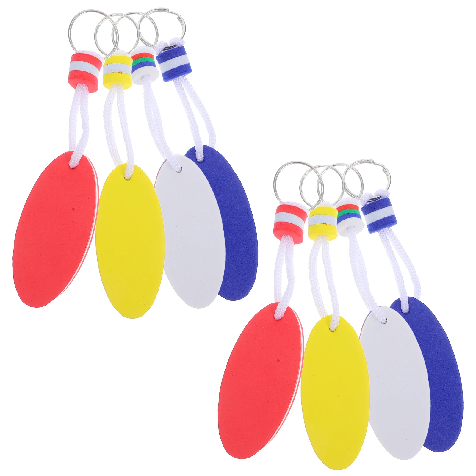 

8pcs Waterproof Floating Keychain Oval Key Ring Holder Pendant EVA Material Surf Memorial Gifts Outdoor Accessories