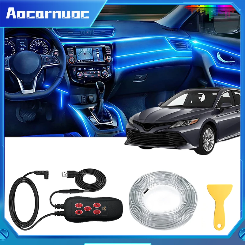 For Toyota Camry XV50 MK7 Corolla Prado LC 120 Yaris LED Car Interior Ambient Strip Lights RGB Ambiance Cold Light Neon light