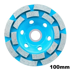 100mm Diamond Grinding Disc Double Row Diamond Segment Grinding Wheel Cup Disc Grinder Concrete Granite Stone Cut