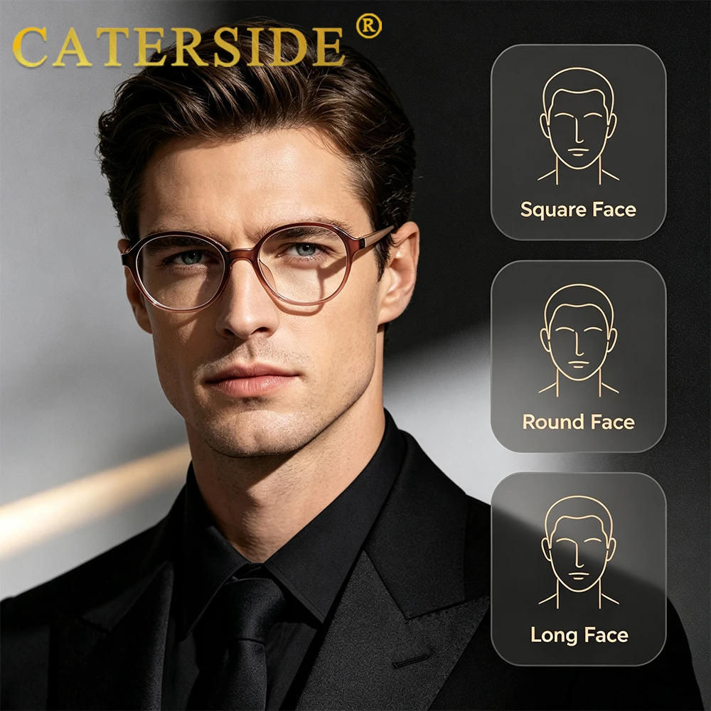 CATERSIDE Men's Reading Glasses 1.56 Refractive Index Anti Blue Light Lenses Prescription Glasses Women Business Office Glasses