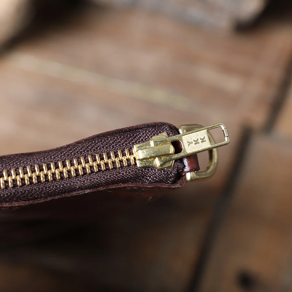 S.WORKER Klassische Geldbörse aus Vollnarbenleder, Vintage Echtleder-Portemonnaie, Große Kapazität Kartenhalter – Detail 6
