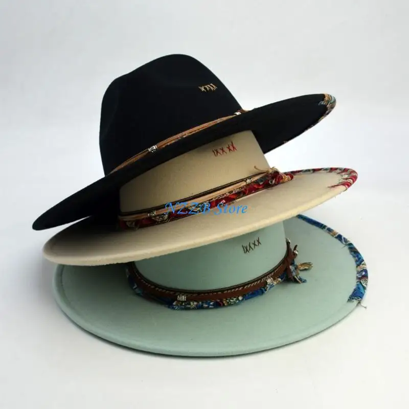 T21F Elegante Distressed Fedora Hoed Unisex Gentleman Carnavals Festival Goochelaars Hoed Comfortabele Fedora Hoed voor