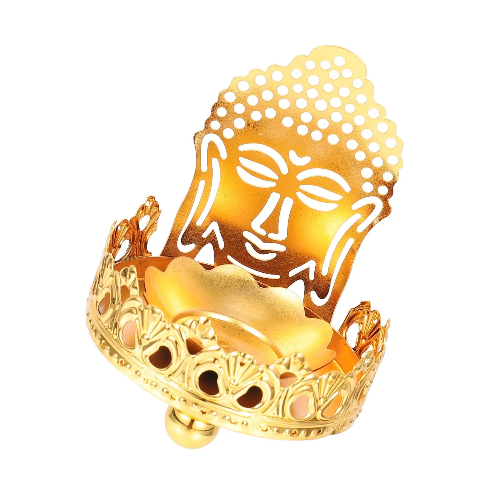 

Gold Holders Premium Alloy Religious Stand Decor Tea Light Practical Long Use Beautiful Design Warm
