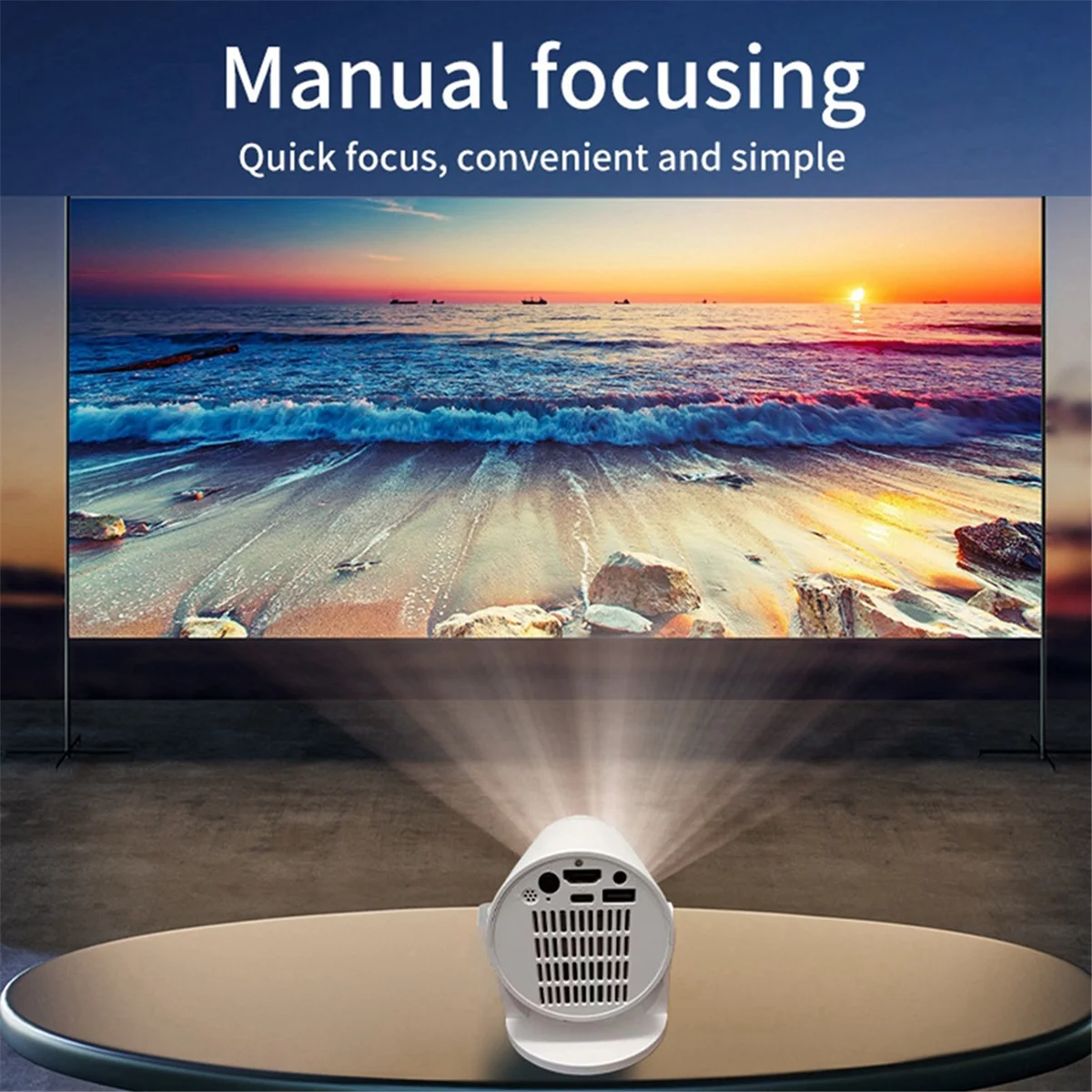 A56XQ Y200 Mobile Phone Cable Connection with the Same Screen Projector Portable HDMI-Compatible Projector 180 Degree Rotation