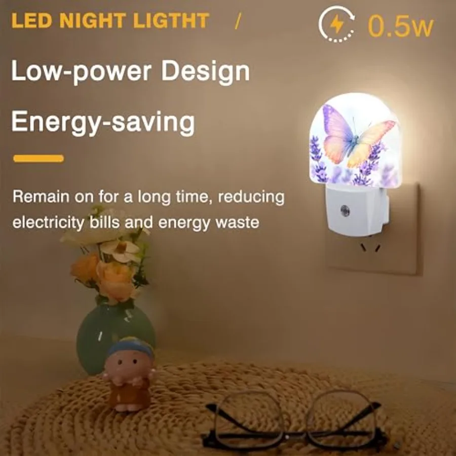 Night Lights Plug into Wall Night Light Dusk to Dawn Smart Sensor Decorative Round Led Lamp for Bedroom Kitchen Hallway Nightli view 5