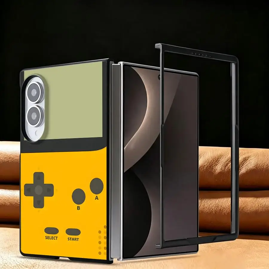Luxury Phone Cover Case for Samsung Galaxy Z Fold8 Wide Z Fold 8 ZFold Wide ZFold8 Yellow Game Console Photo