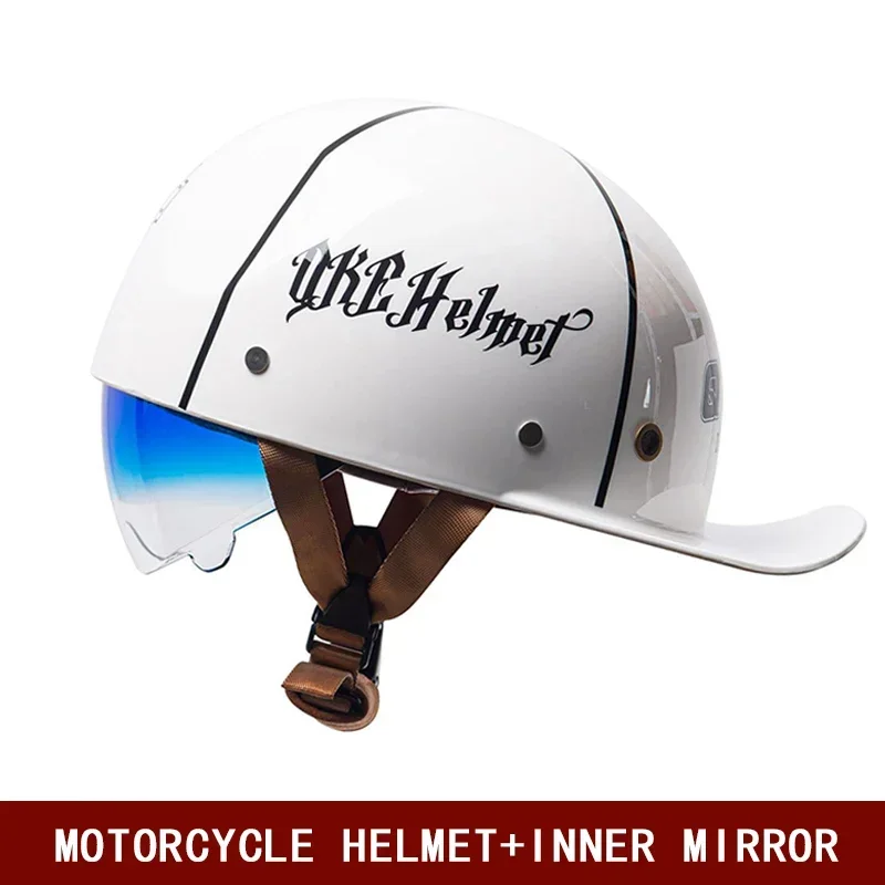 DOT certification personality retro motorcycle helmet male pedal motorcycle half helmet winter electric car baseball cap female