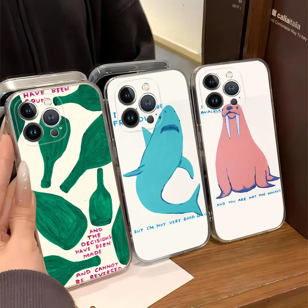 D-David S-Shrigley Visual Arts Phone Case Silicone Soft for iphone 16 15 14 13 12 11 Pro Mini XS MAX Plus X Cover