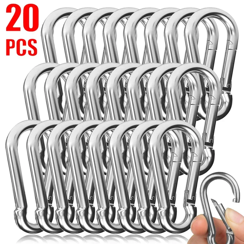 

20/1Pcs steel Alloy Spring Snap Carabiner M4 M5 M6 M8 M10 Quick Link Lock Ring Buckle Keychains Outdoor Camping Spring Snap