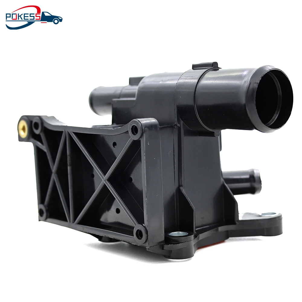 

POKESS Plastic Thermostat Housing Thermostat Housing Assembly for Ford Kuga 09-16 2.5 6S4G8K556AA 6S4Z8K556A Car accessories