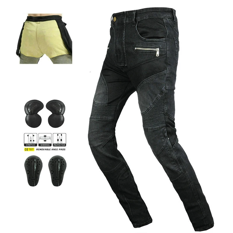 

Летние мужские джинсы для езды на мотоцикле, мужские брюки для мотокросса, противоосеннее оборудование для гонок по бездорожью, обновленное защитное снаряжение