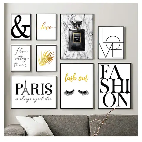 Fashion Posters Minimalist Print Painting Modern Decoration Paris Picture Living Room Decor Black and White Gallery Wall Art