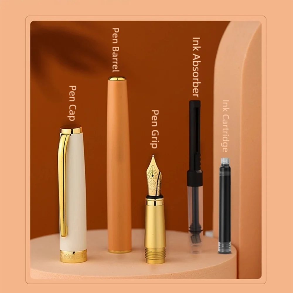 قلم حبر ملون Hero P108 مقاس 0.5 مم من إيريديوم لممارسة كتابة الطلاب، صندوق هدايا مستلزمات المكاتب المدرسية (12 لونًا)