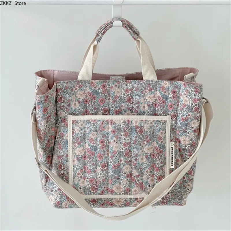 

Ins Korean Style Floral Mother and Baby Bag Large-capacity Multi-function Bag Portable Mommy Bag Floral Shoulder Bag Baby