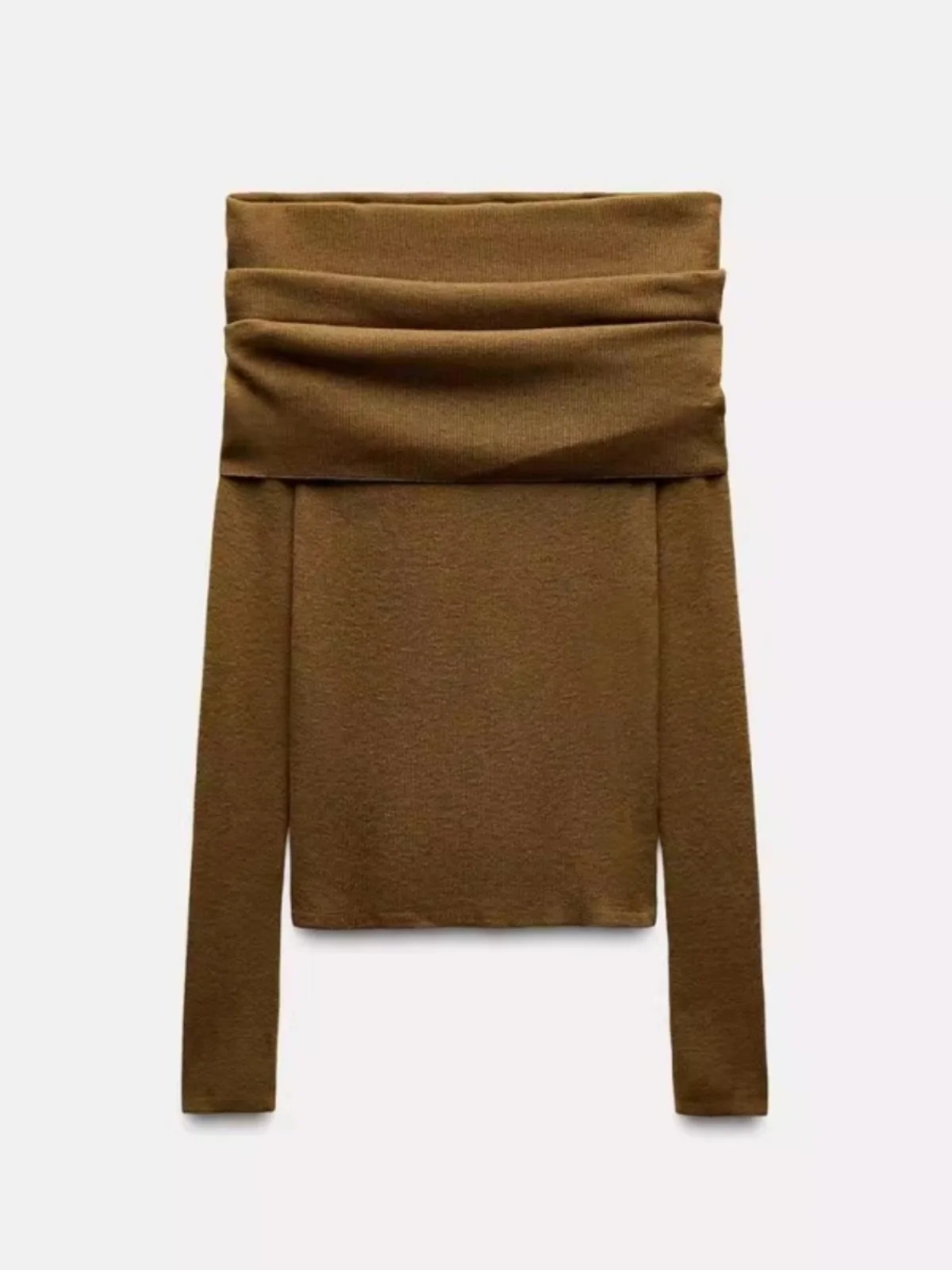 Otoño Invierno nueva llegada mujer tejido oulder Bared Long Sve One oulder Top Slim Fit dulce Sle producción china