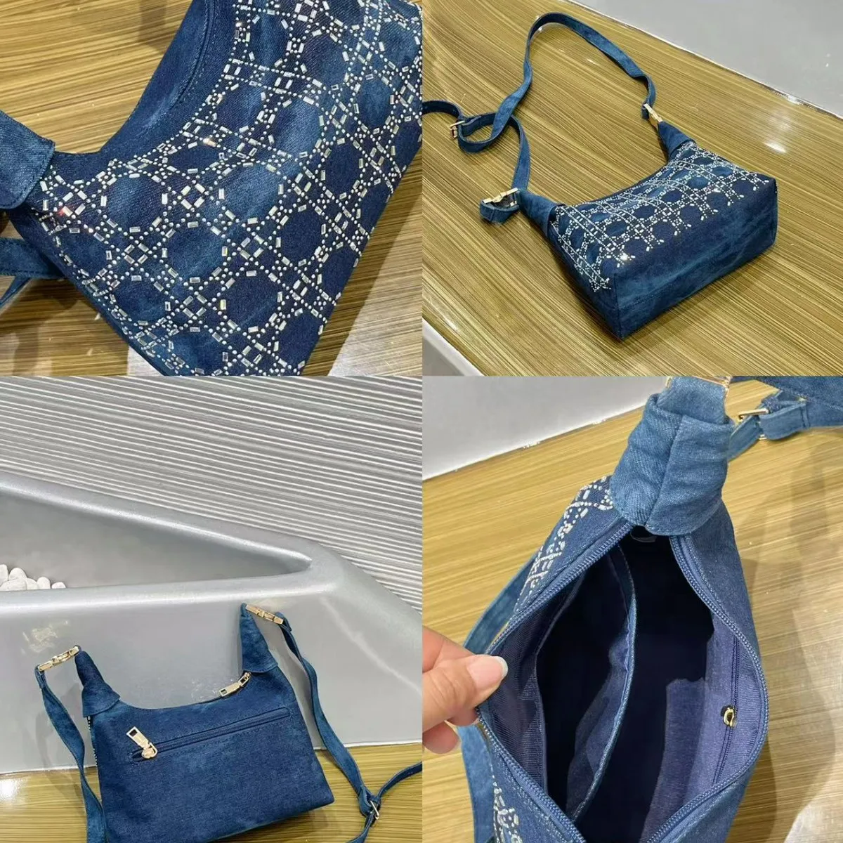 2025 جديد حمل حقيبة دلو حقيبة يد المرأة حقائب الدنيم الأزرق حقيبة كتف نسائية Bolso مصمم حقائب جانبية فاخرة