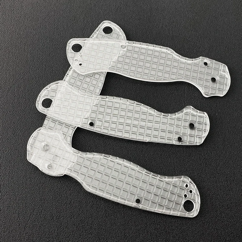 1 Pair Transparent Acrylic Fold Knife Handle Scale Patches For Spyderco Paramilitary2 Para2 C81 Knives DIY Make Accessories Part