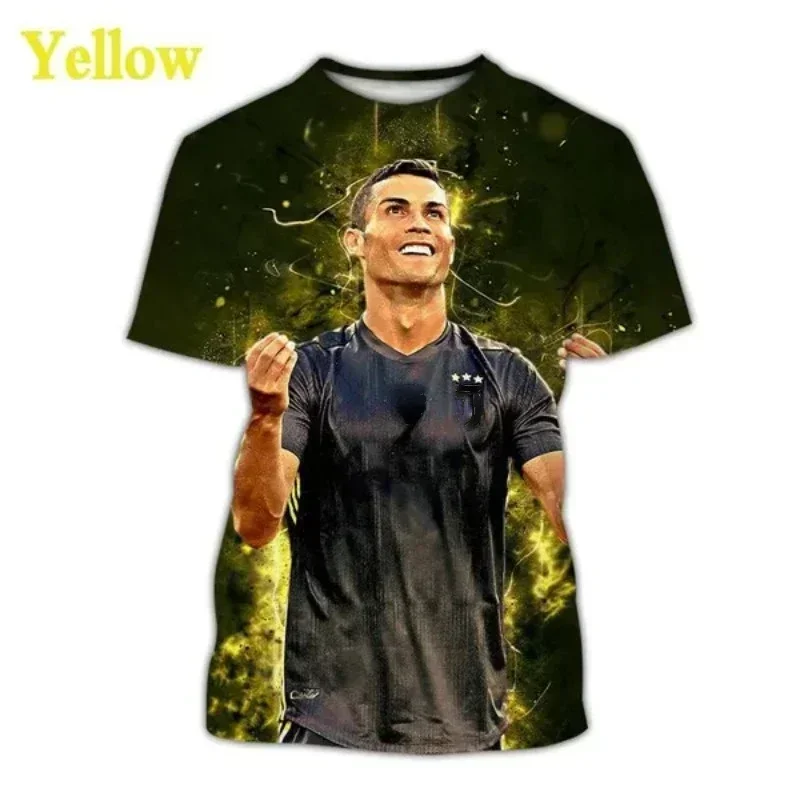 Summer Fashion Football Star Cristiano Ronaldo 3D Printing T-shirts Mens Oversized T Shirt New O-Neck Short Sleeve Tops