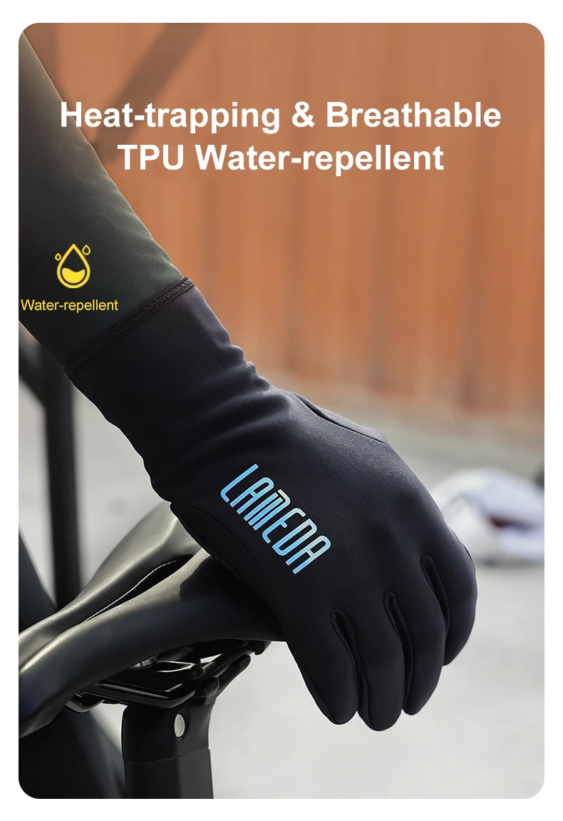 LAMEDA Winter-Fahrradhandschuhe Vollfinger Touchscreen Wasserdicht Winddicht Thermofleece Fahrradhandschuhe für Männer und Frauen bei Kaltem Wetter – Detail 7