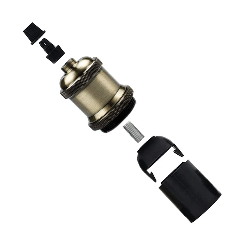2 Stück Retro-Lampenfassung Edison-Schraubfassung E27/E26 Glühbirnenfassung DIY Ring-Lampenhalter – Detail 5