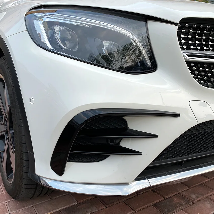 Front Bumper Spoiler Fog Lamp Cover Air Knife Splitter Body Kit For Mercedes-Benz GLC-Class X253 GLC260 GLC300 GLC43 2016-2019