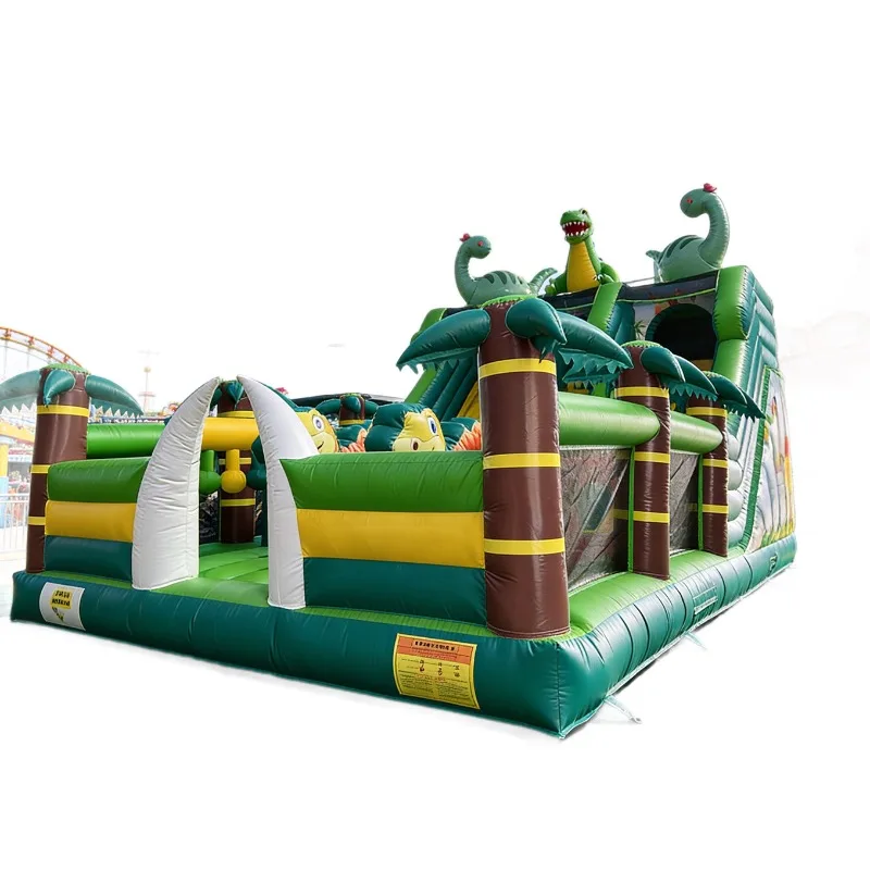 Large outdoor bouncy castle dinosaur theme trampoline slide combination naughty castle amusement equipment