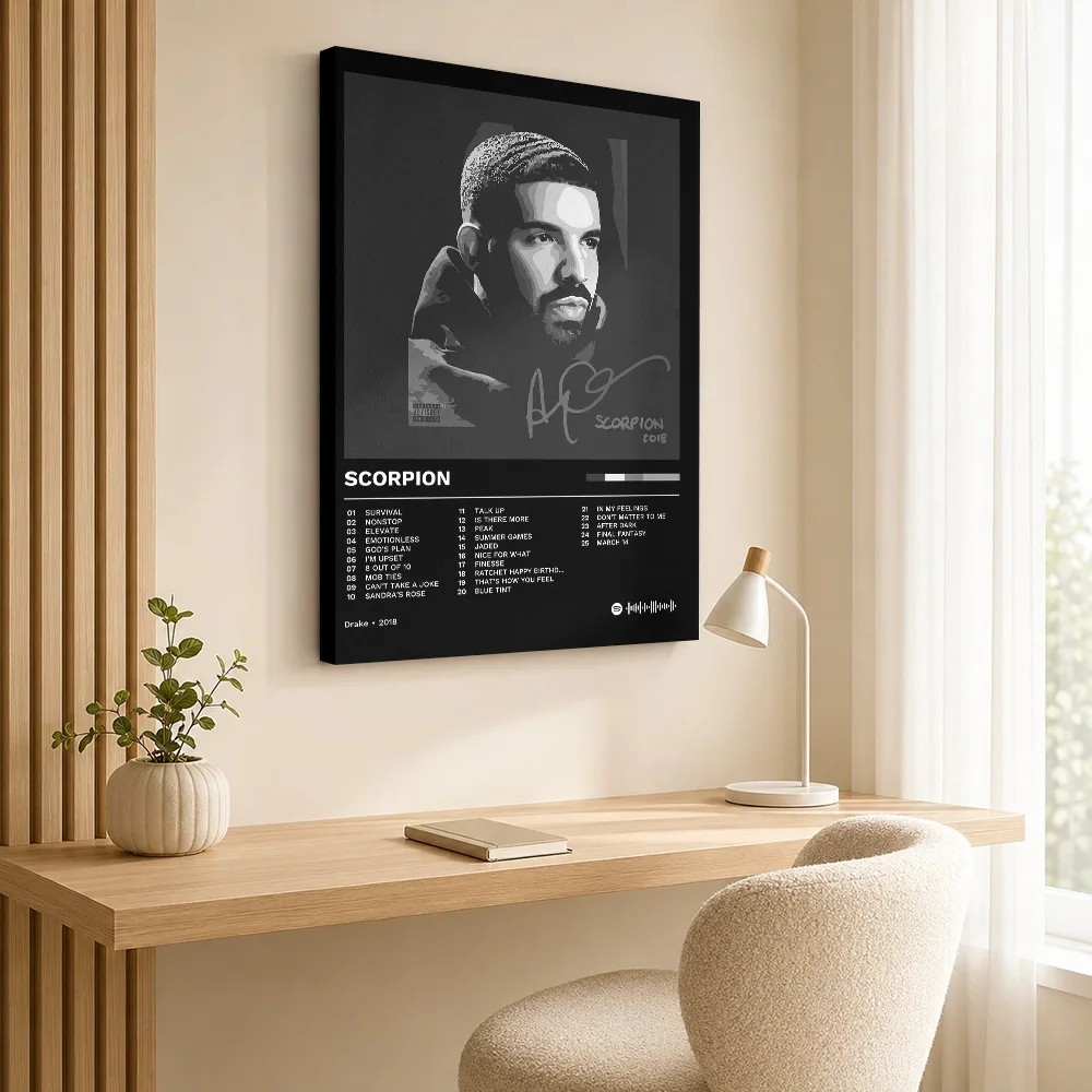 Drake - Scorpion Album Cover Art Canvas Print Poster Customized Photo Retro Music Wall Paintings Decoration for Studio Bedroom