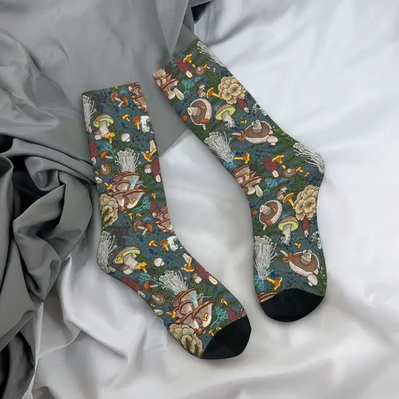 Mushroom Forest calcetines de vestir para hombre y mujer, calcetín transpirable a la moda, novedad